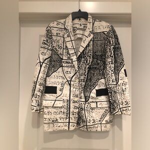 STEPHEN SPROUSE VINTAGE BLAZER PREOWNED POP ART “LA STREET MAP” WHT/BLK . RARE!